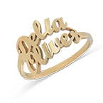 18K 골드 도금 더블 네임 반지