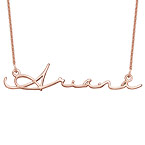 18K 로즈 골드 도금 시그니처 스타일 네임 목걸이