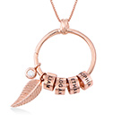 18K 로즈골드 도금 린다 원형 펜던트 목걸이