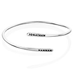 길이조절 가능한 실버 각인 커프 팔찌