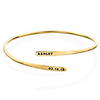 길이조절 가능한 18K 골드 도금 각인 커프 팔찌