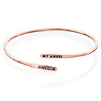 길이조절 가능한 18K 로즈골드 도금 각인 커프 팔찌